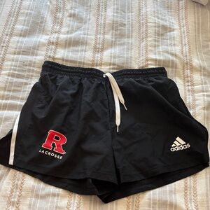 Adidas Black Lacrosse Shorts with Red and White Details